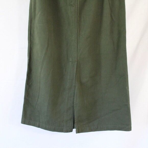 NWT Christopher & Banks Long Modest Green Jean Skirt Size 10 Maxi Denim W/ Slit - Picture 6 of 8
